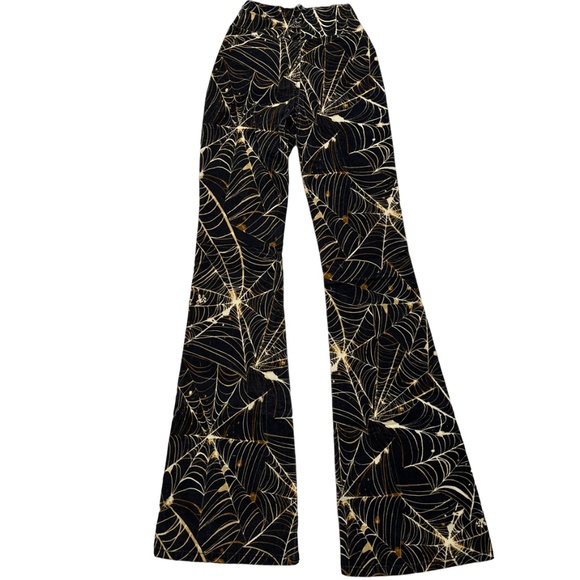 Urban Outfitters Spider Web Print Ruched V-Front Pant 24 - Picture 2 of 14